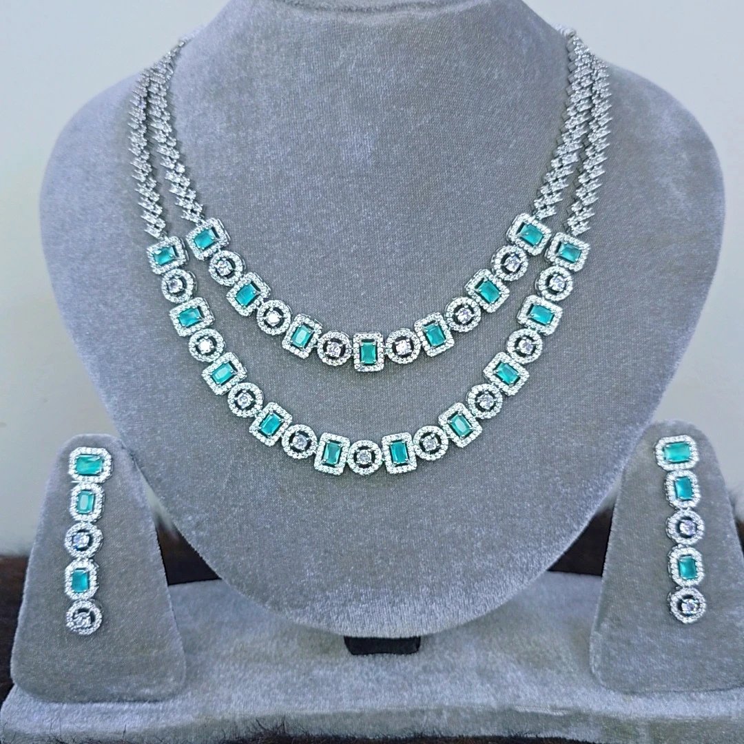 Mint Original Double Layer Diamond Cut Jewelry Set অরিজিনাল ডায়মন্ড কাট জুয়েলারি সেট